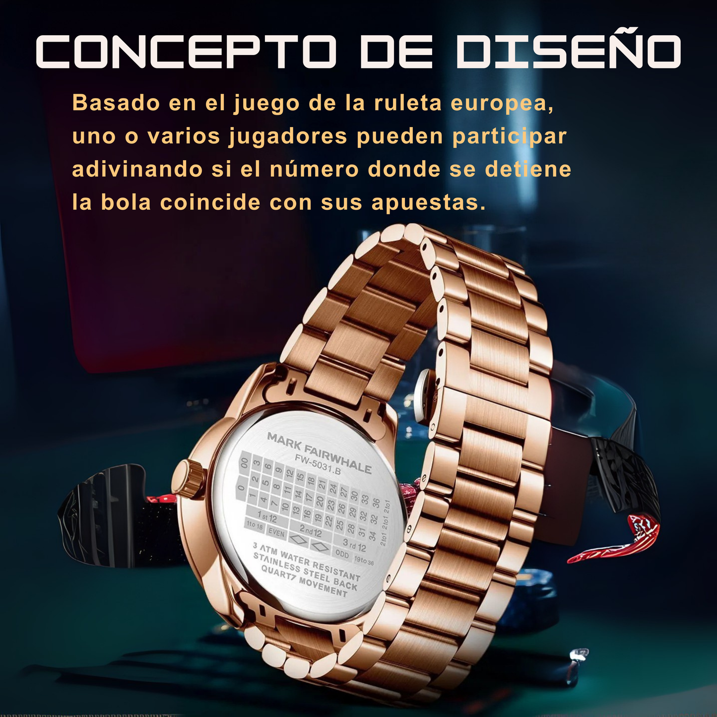 Reloj de ruleta giratoria