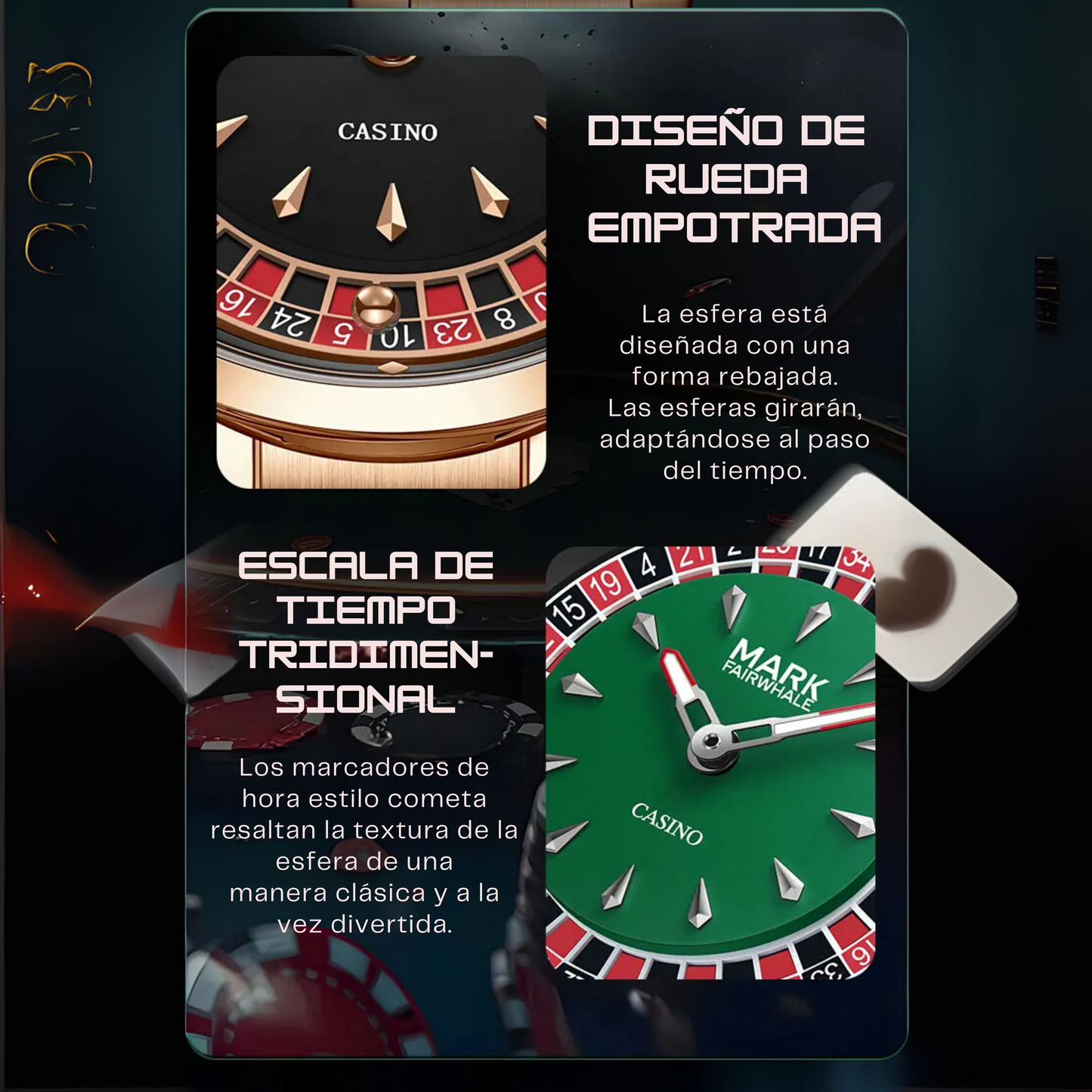 Reloj de ruleta giratoria